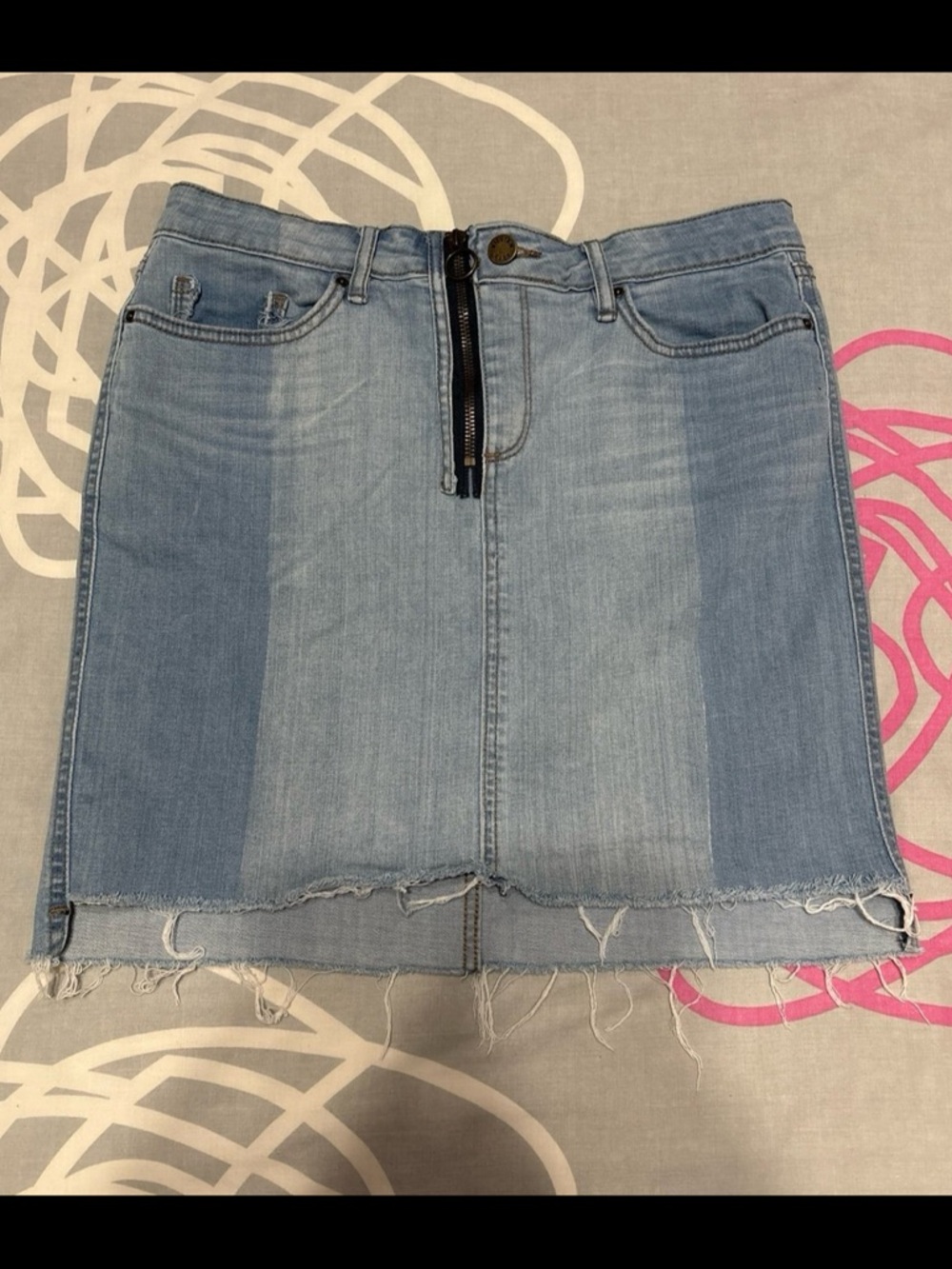 William Rast Three-Tone Denim Mini Skirt